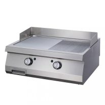  Nagy teherbírású grillező 1/2 barázdált - elektromos - dupla egység - 70cm mélységű