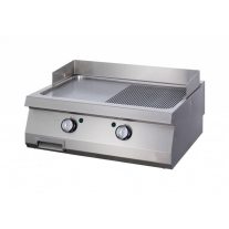   Nehéz sütőlap 1/2 barázdált króm - gáz - dupla egység - 70cm mély