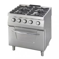   Nagy teljesítményű tűzhely - 4 égő - gáz - sütővel - 37kW - 70cm mélységű