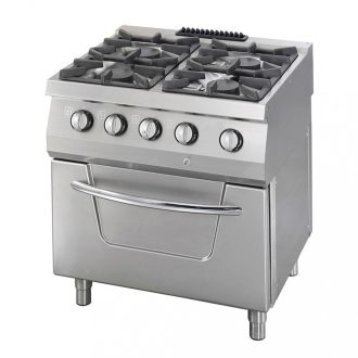   Nagy teljesítményű tűzhely - 4 égő - gáz - sütővel - 37kW - 70cm mélységű