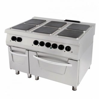  Prémium tűzhely - 6 égő - Elektromos - Háromszemélyes egység - sütővel - 90cm mélységű
