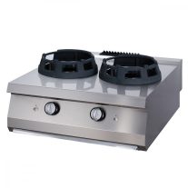   Premium Wok főző - Gáz - 2 x 28,5 főzőlap - Dupla egység - 90cm mélységű