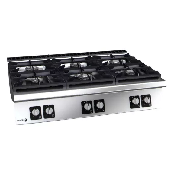 Fagor hatzónás asztali gázüzemű tűzhely, 41,95 kW – C-G960 Fagor hatzónás asztali gázüzemű tűzhely, 41,95 kW – C-G960