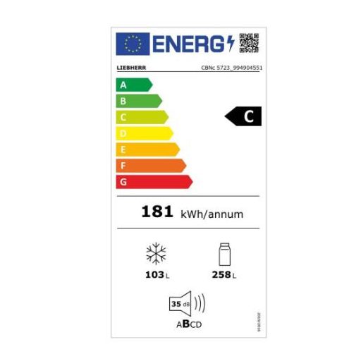 LIEBHERR CBNc 5723 Hűtő-fagyasztó-kombináció BioFresh-sel és NoFrost-tal