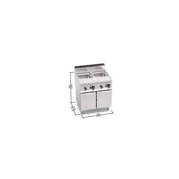 Berto's gázüzemű tésztafőző (20 kW)