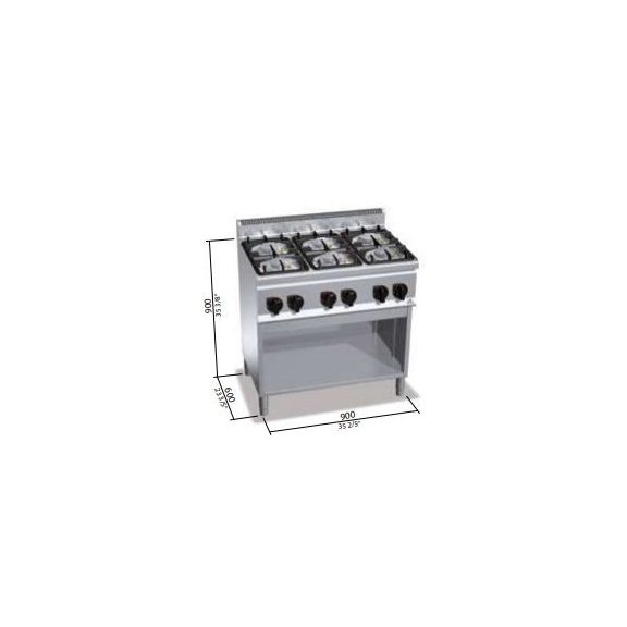 Berto's gáztűzhely (28,5 kW)