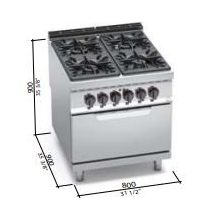 Berto's gáztűzhely (42 kW)