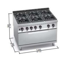 Berto's gáztűzhely (65,5 kW)