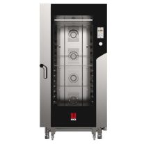   Tecnoeka kombi sütő gőzpároló, elektromos, cukrászati, 16 tálcás, érintőpaneles, 31 kw