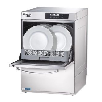   Tányérmosogató gép digitális mosószer adagolóval és ürítő szivattyúval 6,4 KW 50-es ipari Aqua A5