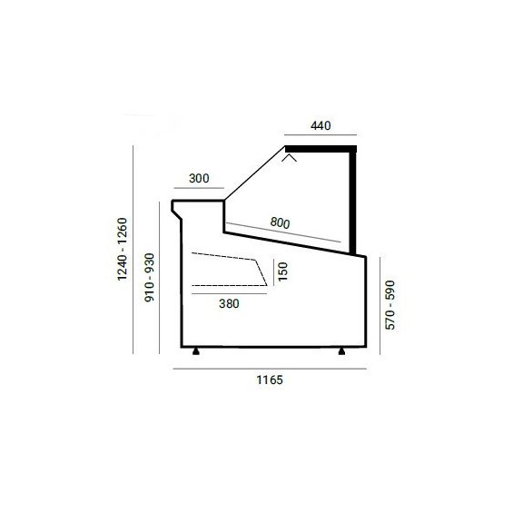 WCh-8/1 Carmen 1330 LS | Egyenes üvegű csemegepult beépített aggr.(V)