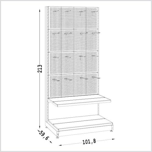 Bolti polc - polcrendszer 210 cm Perforált