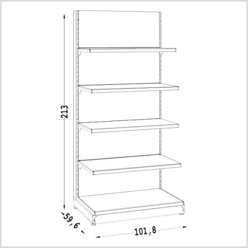 Bolti polc - polcrendszer 210 cm