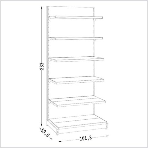 Bolti polc - polcrendszer 230 cm