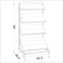 Bolti polc - polcrendszer 190 cm, Újságpolc