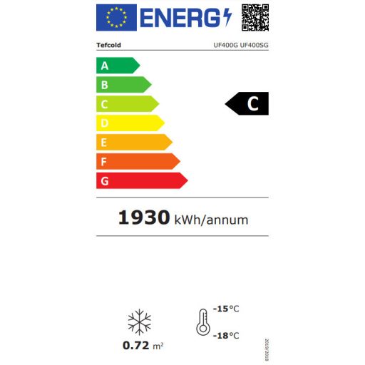 UF400G - Üvegajtós fagyasztóvitrin 400 literes
