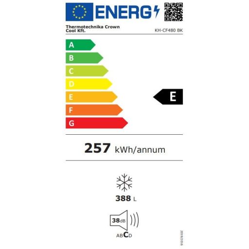 KH-CF480 BK (UED 480) | Felnyitható teletetős mélyhűtőláda