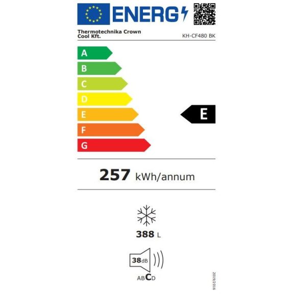 KH-CF480 BK (UED 480) | Felnyitható teletetős mélyhűtőláda