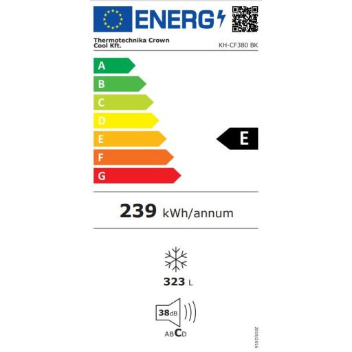 UED 380 (KH-CF380 BK) | Felnyitható teletetős mélyhűtőláda