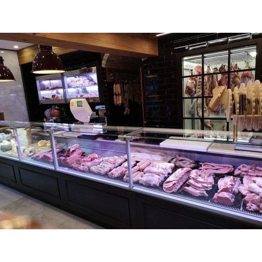 ZARA2 100 | Egyenes üvegű csemegepult beépített aggregáttal és ventilációs hűtéssel
