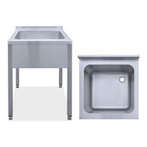   Mosogató egymedencés 500x500x300 ipari, mm külső méret: 600x650x850 mm szifonszettel