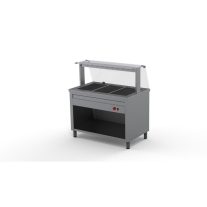   Melegentartó pult 3xGN1/1 egyenes üveges felépítménnyel 1150 mm fűtőpaplanos
