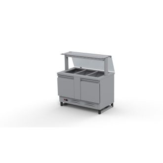   Hűtőpult 3xGN1/1 alsó hűtött tárolóval egyenes üveges felépítménnyel 1150 mm