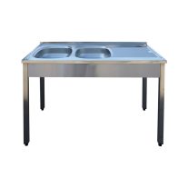   Mosogató kétmedencés, csepegtetővel, 1200x600 mm lefolyó átm: 50 mm