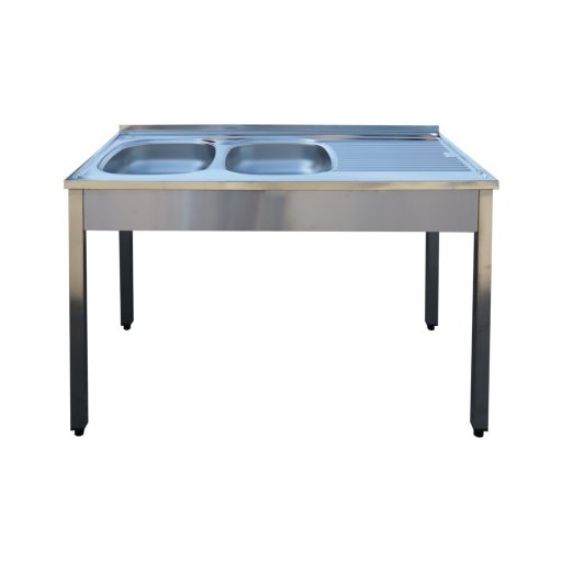Mosogató kétmedencés, csepegtetővel, 1200x600 mm lefolyó átm: 50 mm