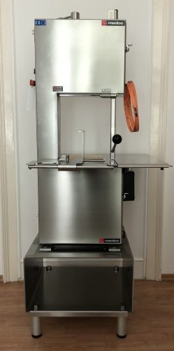 Csontfűrészgép 2340 mm-es fűrészlappal, inox kivitel, állvánnyal!