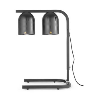   2 lámpás infravörös melegentartó híd – Fekete – 230V / 500W – 453x360x(H)790 mm - HENDI 273913