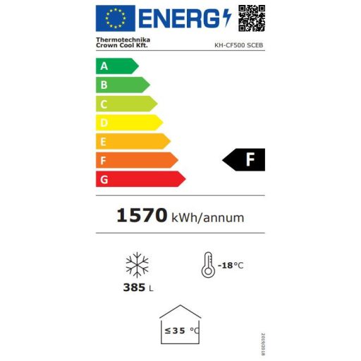 KH-CF500 SCEB (UDD 500 SCEB) | Mélyhűtőláda ferde, csúszó domború üvegtetővel