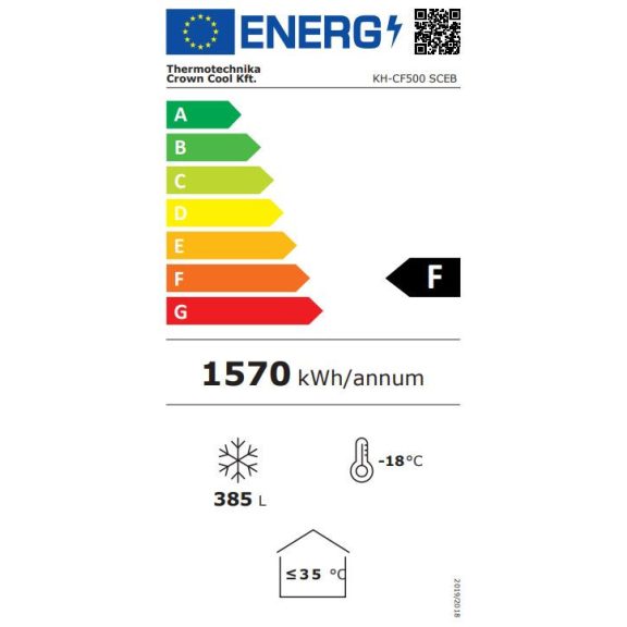 KH-CF500 SCEB (UDD 500 SCEB) | Mélyhűtőláda ferde, csúszó domború üvegtetővel