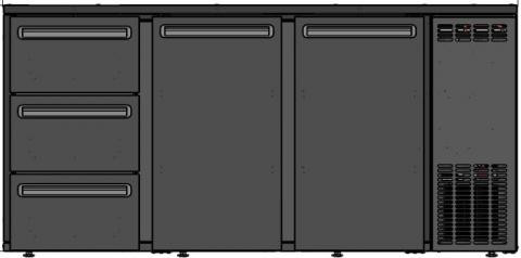 TC BBCL3-622 | 2 ajtós bárhűtő 3 db 1/3-os fiókkal